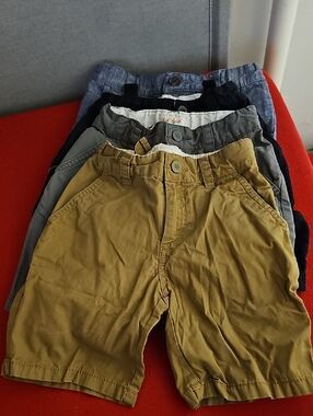 Moving Sale! Stack of Boys' Casual Shorts Khaki, Gray, Chambray, Black